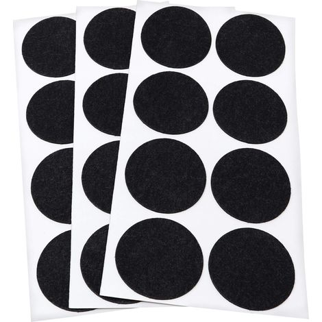 24 x Patins en Feutre Noirs 50 mm Rond épaisseur 3mm Patins glisseurs Auto adhésifs de qualité optimale