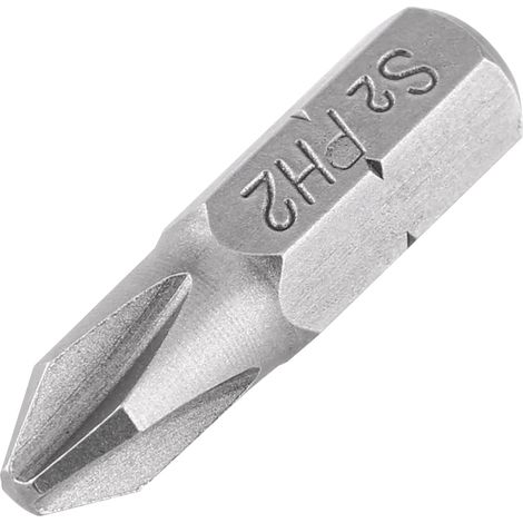 10 Pièces 25mm Longueur 1/4 Pouce Tige Hex S2 Magnétique PH2 Embouts Tournevis Cruciforme (1/5)