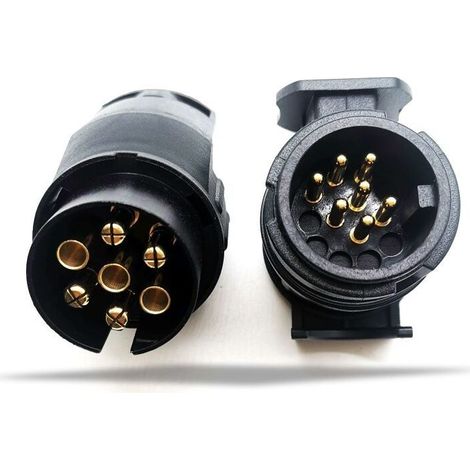 13/7 Neue Version 13-Pin auf 7-Pin Anhängerkupplungsadapter für 13-Pin Pkw-Anhänger, 2er-Pack, Schwarz (1/5)