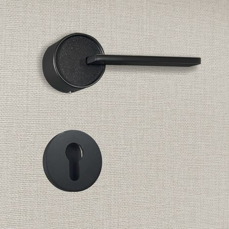 Poignée de porte design à cylindre finition aspect noir mat Alma - KATCHMEE