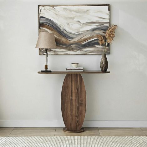 Console d'entrée design organique effet bois foncé MARFA