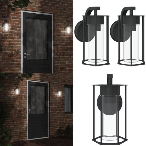 Außenwandleuchten 2 Stk. Schwarz Edelstahl - Gartenleuchte - Außeleuchte - Wandleuchte - LED-Leuchte - Edelstahlleuchte - Home & Living (1/5)