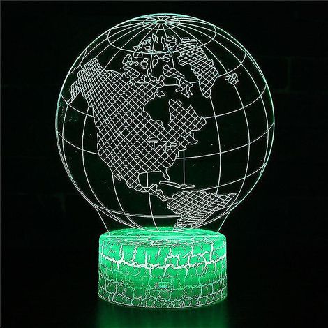 Lampe de chevet LED à illusion d'optique 3D, 7 couleurs, tactile, style Art Déco, pour chambre d'enfant. (1/3)