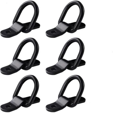 Sangles d'arrimage à anneaux en D, 6 attelages robustes pour camions, bateaux, kayaks. Vis inclus, capacité de charge 150 kg. (1/5)