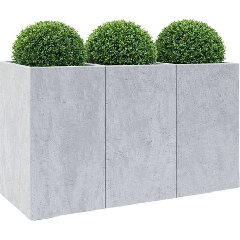 Vaso da fiori Betonique su ruote, cemento grigio, 90x30xh60 cm (1/5)
