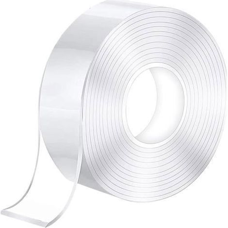 MTEVOTX Ruban Adhésif Nano Réutilisable Transparent Traceless Double-Face - Smart Nano Tape - 2MM3CM3M (1/4)