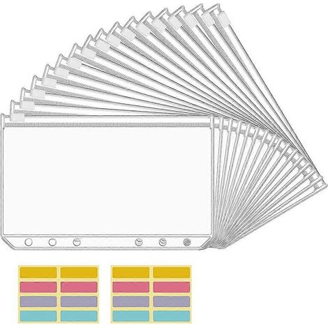 16 pochettes à anneaux A6 (6 trous) pour classeur à anneaux - Idéal pour les petits budgets (1/5)