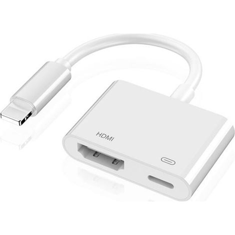 Apple Lightning Digital AV Adapter, Apple MFi-zertifiziert, Lightning-auf-HDMI-Adapter, HDMI-Kabelanschluss, 1080p-Synchronisierung, kompatibel mit Fernsehern/HDTVs/Monitoren/Projektoren (1/5)