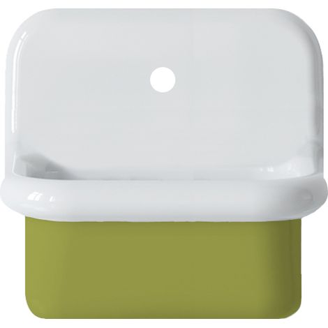 Lavabo retro de cerámica de 45 cm - True Colors Lite - Profundidad reducida - Verde ácido