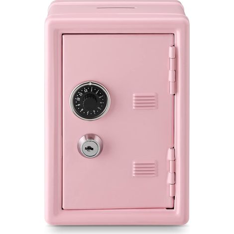 Caja fuerte infantil segura, monedero con plataforma, 18 cm × 12 cm × 10 cm, rosa. (1/5)