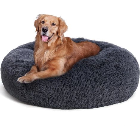 Hundebett orthopädisches Donut rund L 100 x B 100 x H 20 cm Dunkelgrau (1/5)