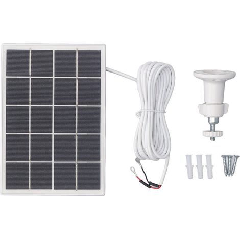 3W 5V Solar Panel, Professional Efficient Monocrystalline Silicon Solar Panel Charger for Outdoor Security Camera, White