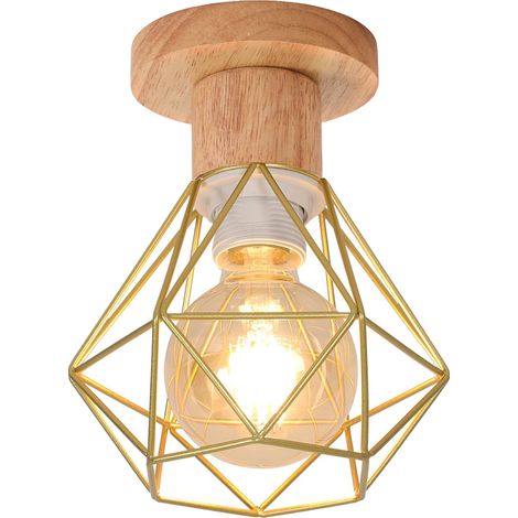 Plafonnier industriel E27, suspension vintage, plafonnier rétro en forme de cage en métal, éclairage de plafond pour salon, cuisine, chambre à coucher (1/5)