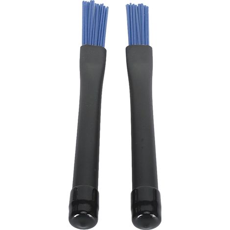 Lot de 2 balais de batterie rétractables professionnels en nylon avec manches en caoutchouc, pour groupes de rock, country et folk (bleu). (1/5)