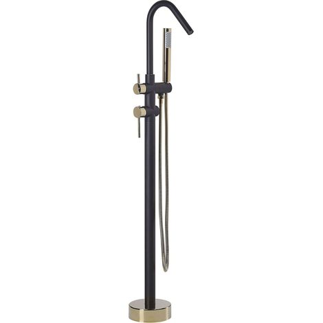 Miscelatore per Vasca Freestanding Nero Opaco con Doccetta 118 cm Victoria