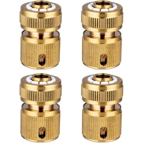 Ensemble de 4 raccords rapides pour tuyaux d'arrosage en laiton, raccords rapides pour tuyaux d'arrosage, raccords rapides de 1/2 pouce (1/3)