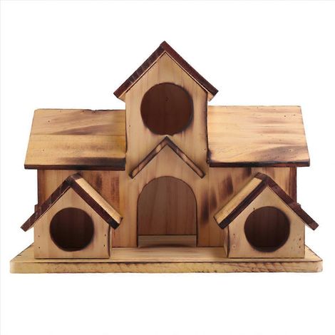 Nichoir en bois d'extérieur à 6 trous pour la décoration de cour (1/5)