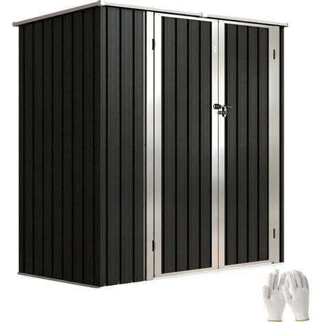 Caseta de jardín exterior, diseño impermeable, construcción metálica duradera, GRIS (1/5)