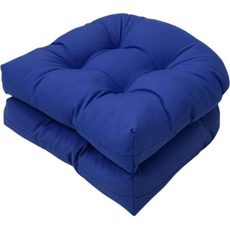 Ensemble de 2 coussins, dimensions 48 × 48 cm, coussins d'assise confortables, coussins de dossier en forme de U, coussins pour canapé en osier, adaptés aux chaises en osier, aux meubles de patio et a (1/5)