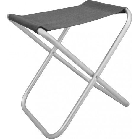 Sgabello Pieghevole 40x39x46 h cm in Alluminio e Textilene Grigio