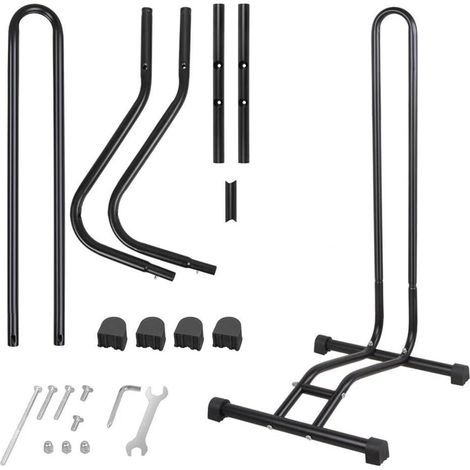 Support vélo vertical 12-29 pouces, porte-vélo de sol en acier stable avec pieds antidérapants, rangement intérieur et garage pour VTT et vélo route (1/5)