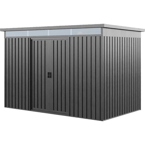 GFP Primeyard Caseta de jardín metálica 260x160x200 cm Cobertizo exterior gris (1/5)