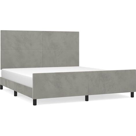 Maison Exclusive - Cadre de lit sans matelas gris clair 160x200 cm velours (1/5)