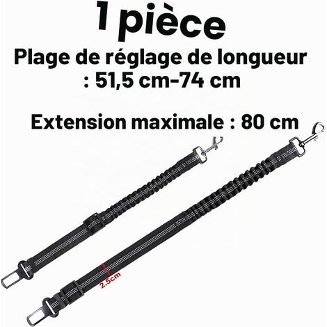 Étirement Ceinture Chien Voiture réglable Attache Ceinture Chien Voiture,Laisse Voiture Chien,Harnais Voiture Chien en Elastique,Chiens et Chats-Noir (1/4)
