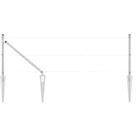 Poteau de clôture. 52 pcs Gris 3,2 x 3,2 x 145 cm (1/4)