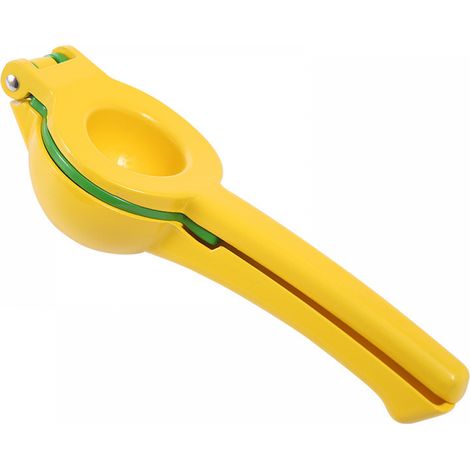 Presse-agrumes manuel 2 en 1 en métal, extrait jusqu'à la dernière goutte, ergonomique, facile à utiliser, jaune (1/5)