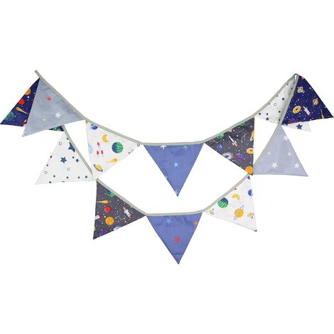 Guirlande De Fanions - 3 3 M - 12 Fanions Triangulaires Double Face En Coton - Décoration Festive Intérieure Et Extérieure - 1 Pièce