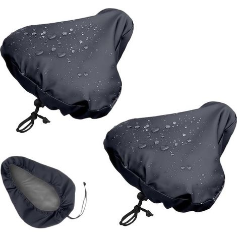 Funda impermeable para sillín - Fundas para sillín - para mujer, hombre, bicicletas de montaña - 26 x 25 cm - Negro - 2 unidades (1/5)