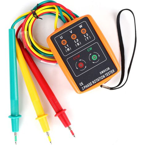 SM-852B Three-phase 60V-600V AC 20Hz-400Hz Sequence Order Rotation Indicator Tester (1/5)