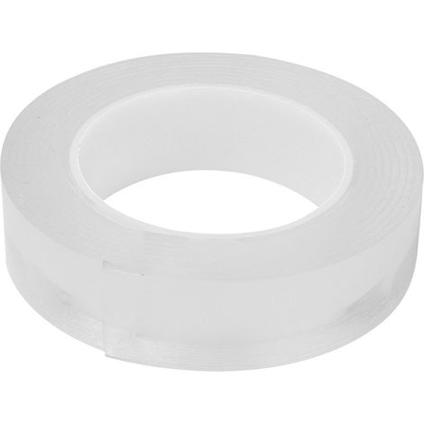 Ruban Adhésif Double Face En Silicone Transparent - Haute Résistance Lavable Et Réutilisable - Pour Intérieur Et Extérieur - 1 Rouleau (1/5)