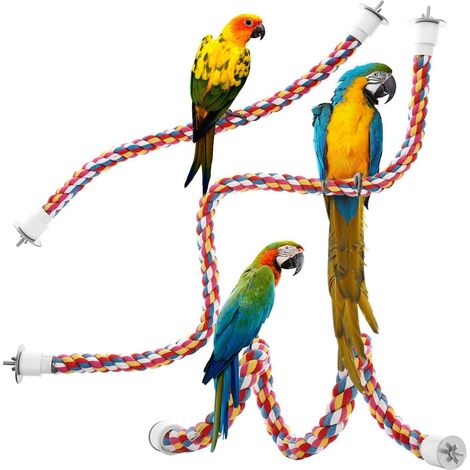 Perchas de cuerda para pájaros, juguetes para loros, juguete de cuerda elástica para pájaros de 33 pulgadas (33 pulgadas) [1 paquete]
