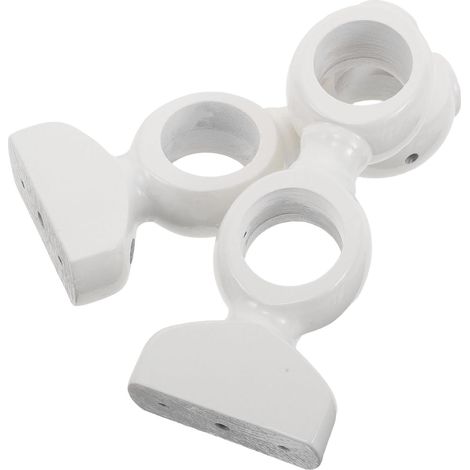de 2 Supports de Tringle Rideaux en Bois Massif Blanc (1/5)