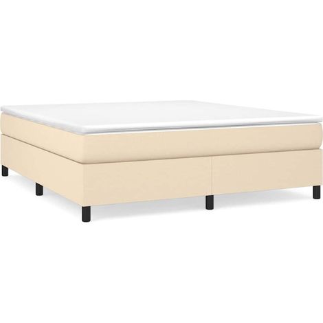 Maison Exclusive - Boxspringbettgestell Creme 160x200 cm Stoff (1/5)