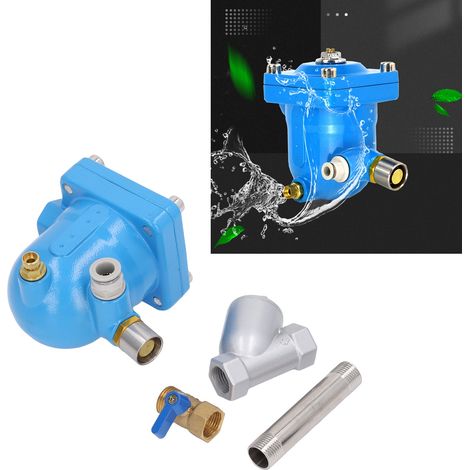 Vanne de purge automatique pour réservoir d'air de séchoir frigorifique, purgeur pneumatique automatique sans perte + tuyau d'installation (1/5)