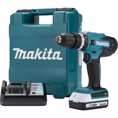 Makita 18v Lithium ion Cordless Combi Hammer Drill with 1x2.0 Batteries HP488DWA (1/5)