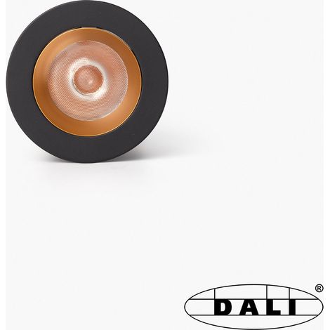 UNO downlight empotrable negro/oro 8W 11° 2700K CRI90 DALI