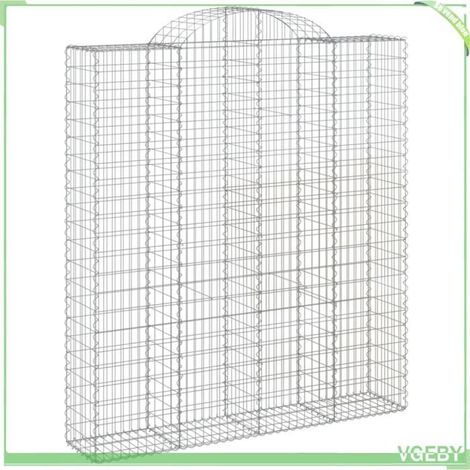 Panier de gabion - FAFEICY - 153501 - Arqué 200x50x220/240 cm - Fer galvanisé - Diamètre fil 3,5 mm (1/4)