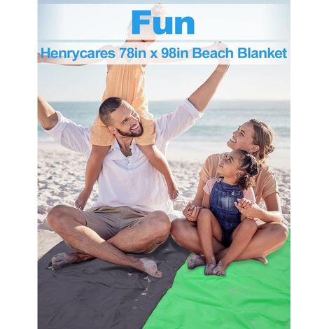 Tapis de Plage 250 x 200cm Anti Sable, Couverture de Plage Large Imperméable Compact pour Camping, Picnic, Voyage (1/4)