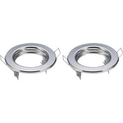 VT-778-CH Support spot encastrable GU10 et GU5.3 rond couleur chrome boîte de 2 supports spot - 3586 (1/5)