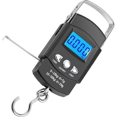 Balanza Para Equipaje - Pantalla Lcd Azul Retroiluminada - Función Tara Y Cinta Métrica Integrada - Capacidad 50 Kg - Formato Bolsillo - 1 Unidad (1/5)