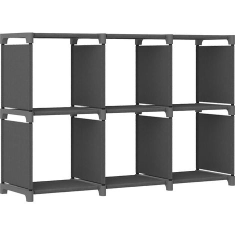 vidaXL Estantería de 6 cubos de tela gris 103x30x72,5 cm (1/5)
