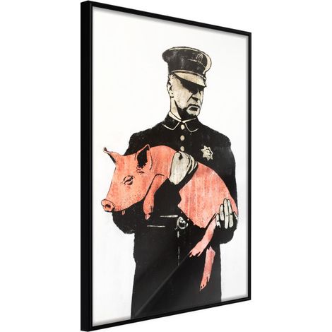 Affiche Murale Encadrée "Pig" 40 x 60 cm Noir