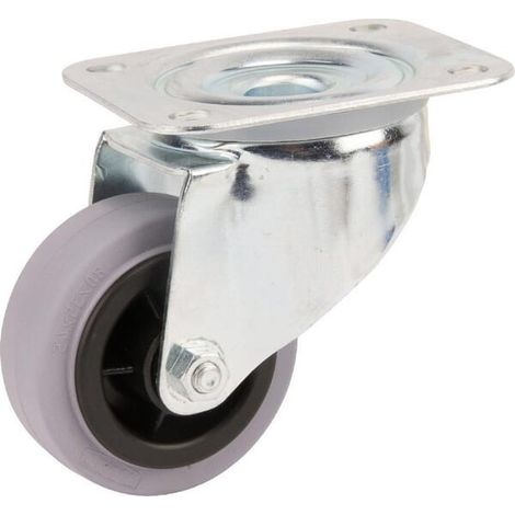Roulettes pivotantes à bandage en caoutchouc noir TENTE 3470PIR080P62 (1/2)