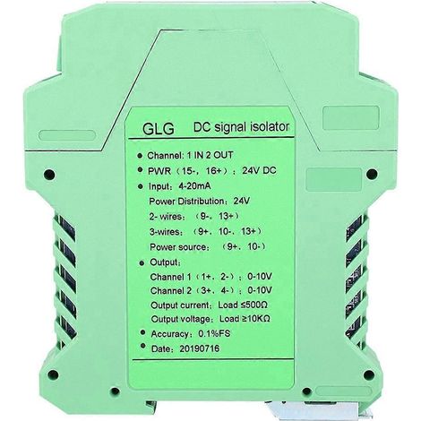 DC-Signalisolator 420mA Modul-Signalisolator Senderaufbereiter 1 Eingang 2 Ausgänge 010V (1/4)