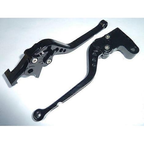 LEVIERS DE FREIN ET D'EMBRAYAGE LONGS NOIRS POUR YAMAHA MT-09 FZ1 FAZER, UTILISATION SUR CIRCUIT ET ROUTE R12B2( )