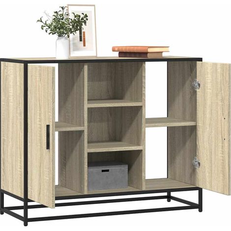 vidaXL Sideboard Sonoma-Eiche 92x35x76 cm Holzwerkstoff (1/5)